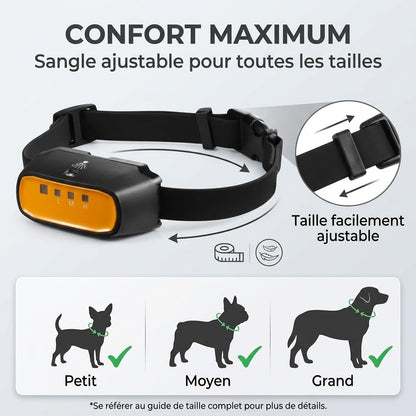 Collier Anti-Aboiement Spray Citronnelle pour Chien – Automatique & Télécommandé, Méthode Douce sans Choc, Rechargeable IPX65, 150m – Petits et Grands Chiens
