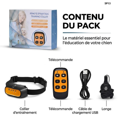 Collier Anti-Aboiement Spray Citronnelle pour Chien – Automatique & Télécommandé, Méthode Douce sans Choc, Rechargeable IPX65, 150m – Petits et Grands Chiens