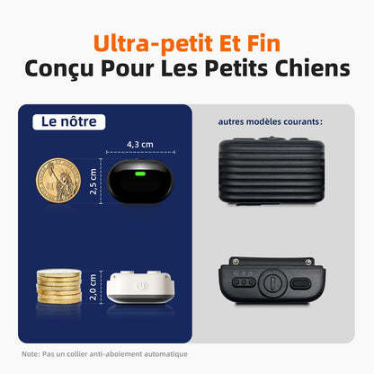 Collier d'entraînement Ultra-léger et Fin avec télécommande de 400 mètres, adapté aux Petits Chiens de 2,3 à 6,8 kg et aux Chiens de Taille Moyenne, (Blanc)