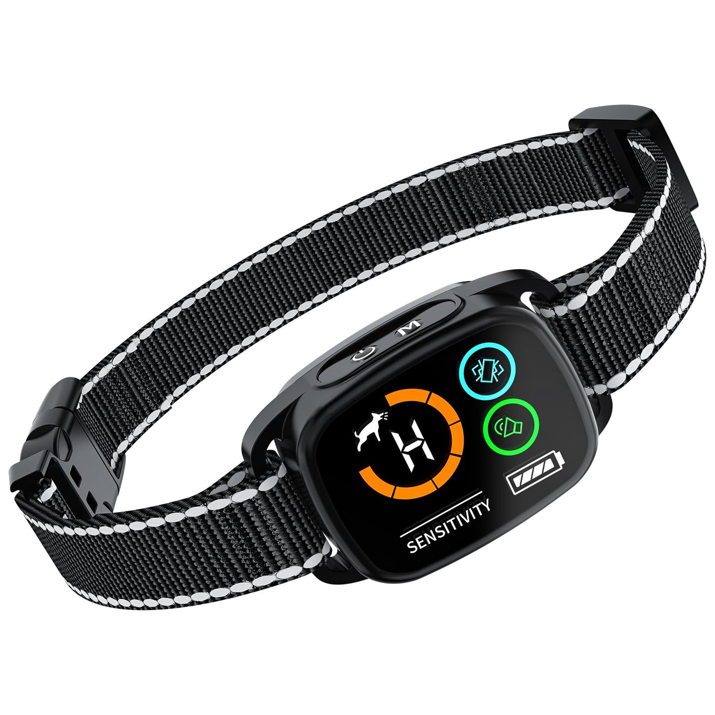 Collier Anti Aboiement Chiens,Modes Son/Vibration/Vibration Forte, Détection Intelligente des Aboiements, Rechargeable, Étanche IP67, pour Petit et Gros Chien (Black)