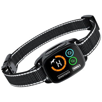 Collier Anti Aboiement Chiens,Modes Son/Vibration/Vibration Forte, Détection Intelligente des Aboiements, Rechargeable, Étanche IP67, pour Petit et Gros Chien (Black)