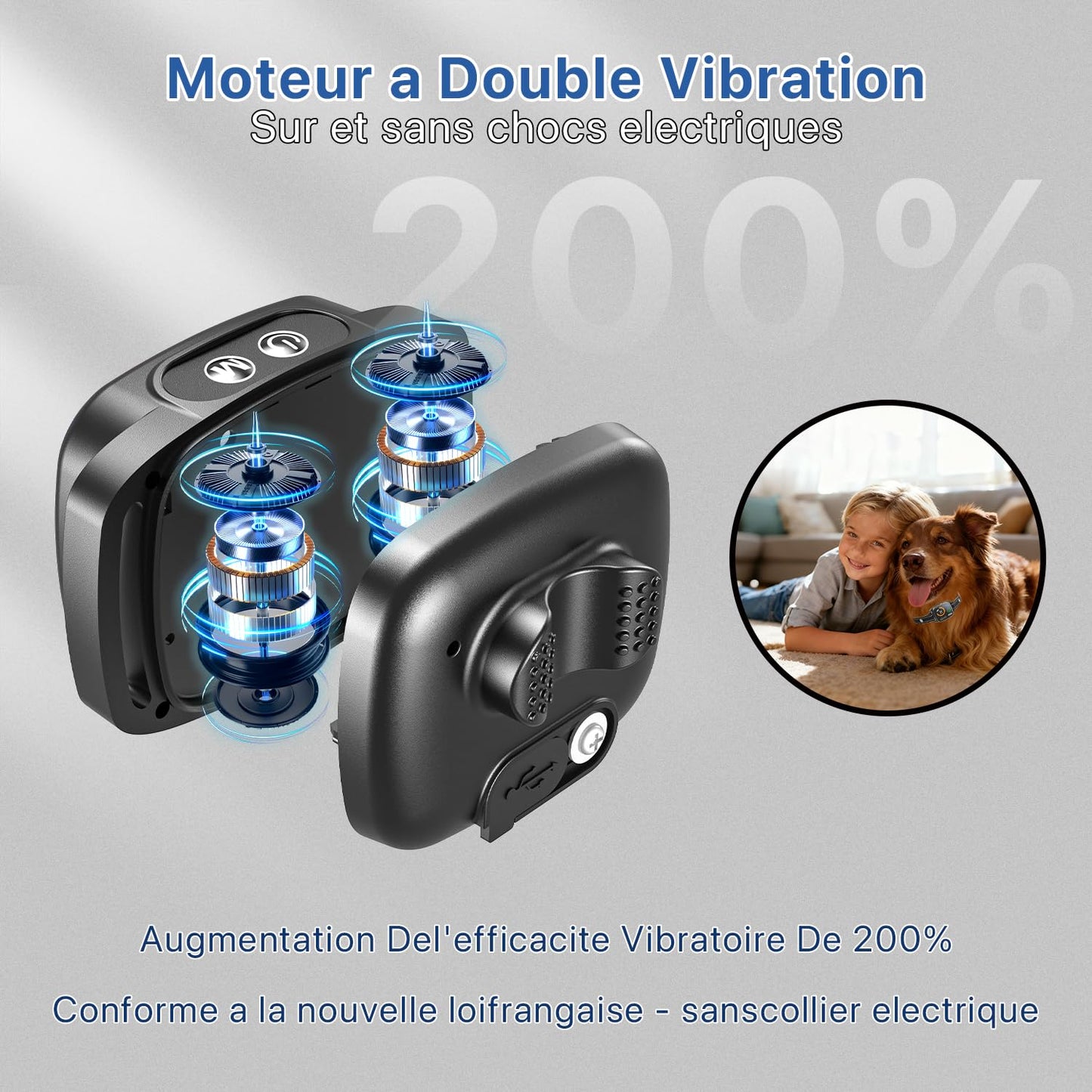 Collier Anti Aboiement Chien, Collier Electrique pour Chien 6 Niveaux de Sensibilité, Collier Anti-aboiement Intelligent 3 Modes, Étanche IP67 pour Petit Moyen Grand Chien - Noir