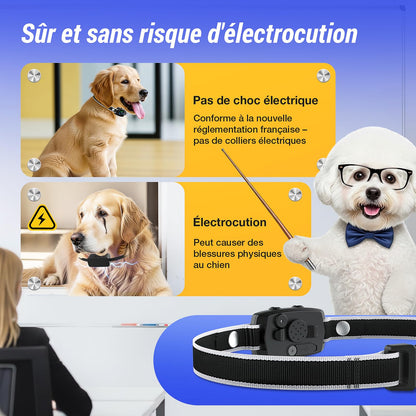 Jewyow Collier Anti Aboiement Chien, Détection Intelligente des Aboiements,3 Modes Beep/Vibration/Beep&Vibration, Étanche IP67, Affichage LED Intelligent, pour Petit et Gros Chien - Noir