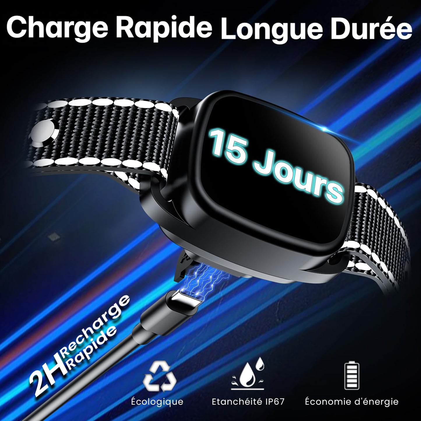 Collier Anti Aboiement Chiens,Modes Son/Vibration/Vibration Forte, Détection Intelligente des Aboiements, Rechargeable, Étanche IP67, pour Petit et Gros Chien (Black)