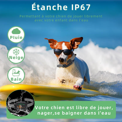 Collier Anti Aboiement Chien, 4 Modes Son/Vibration/Choc Electrique, Réglable 8 Niveaux de Sensibilité, Rechargeable Contrôle Anti-aboiement Intelligent, Étanche IP67 pour Gros Petit Chien-Noir