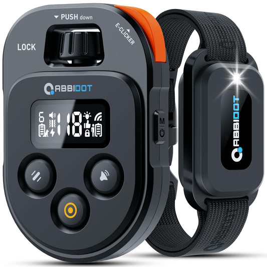 ABBIDOT Collier de Dressage pour Chien - Portée de 3.2 Km, 3 Veilleuses, 178 Niveaux avec 4 Modes, Clicker électrique, Collier électrique Rechargeable pour Petits et Grands Chiens (Noir, 1 Collier)